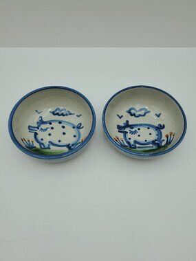 Hadley Pottery Pig Cereal Bowls Pig Stoneware Soup Ice Cream All Purpose Bowls